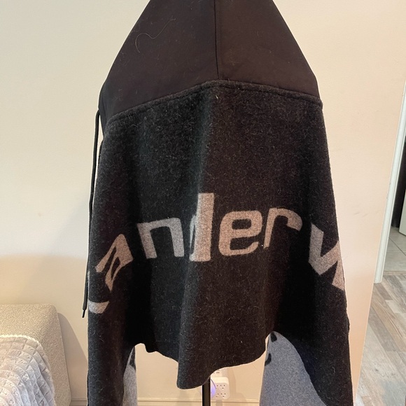 Alexander Wang Black and Gray Hooded Poncho - Picture 7 of 8
